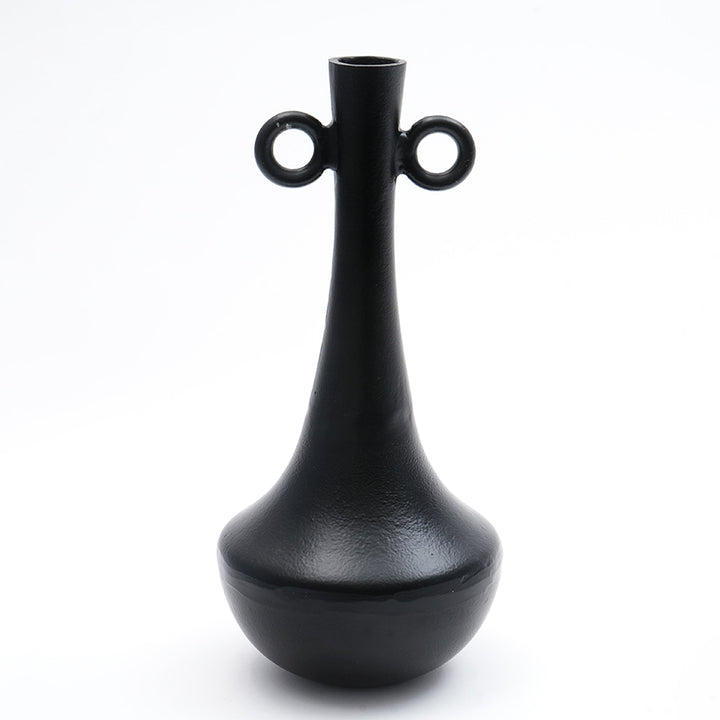 Vase sophistiqué en aluminium noir – Élégance moderne pour votre déco