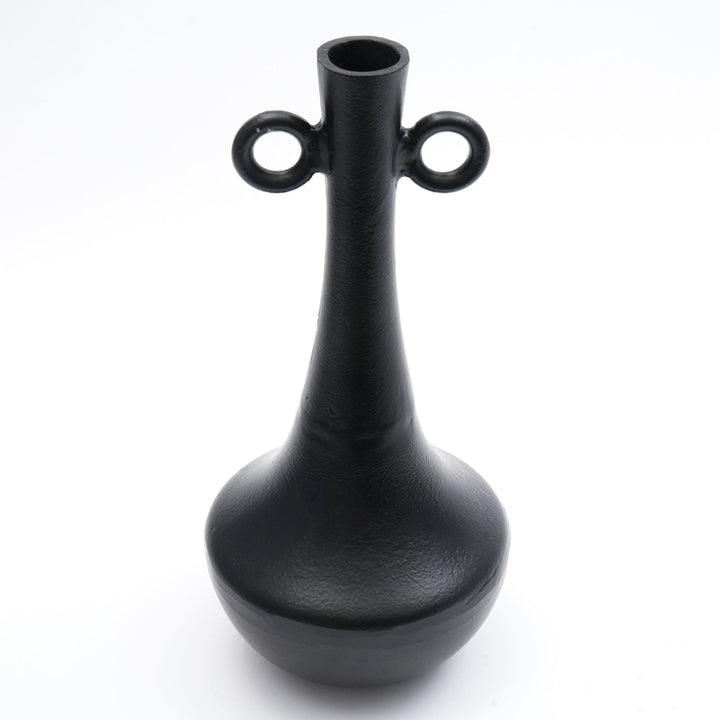 Vase sophistiqué en aluminium noir – Élégance moderne pour votre déco