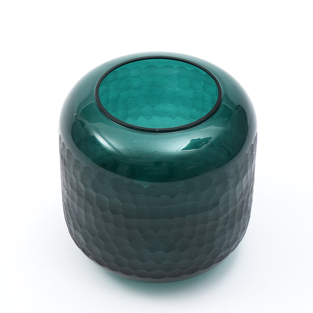Honeycomb Etched Broad Vase (EO1106) (20 cm)