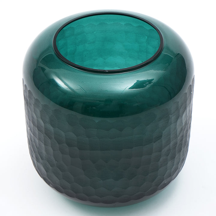 Honeycomb Etched Broad Vase (EO1106) (20 cm)