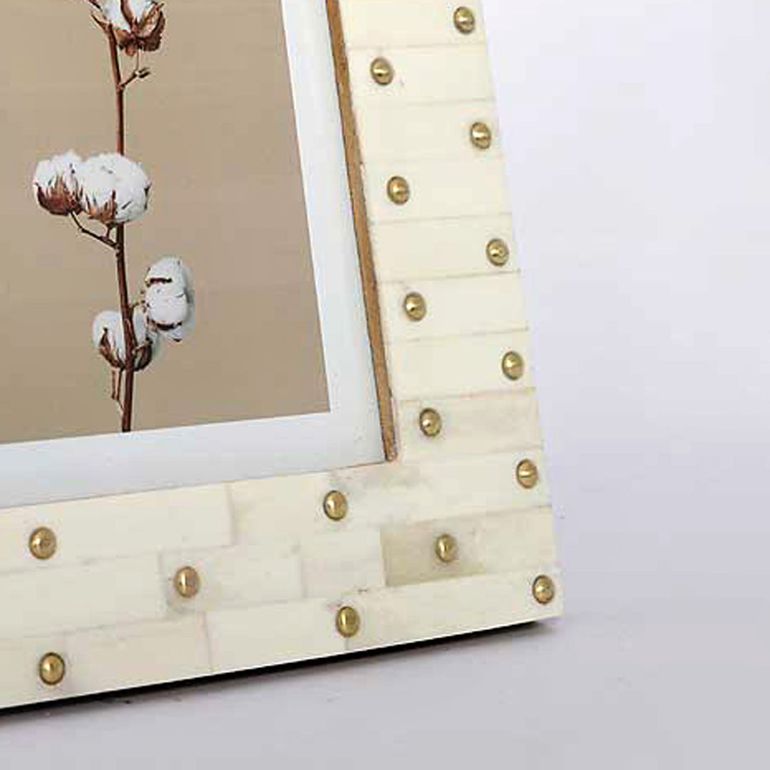 PORTAFOTO BORCHIATO IN OTTONE / OSSO AVORIO / 5X7 / 4 PEZZI PER CONFEZIONE INTERNA / ORDINE MINIMO - 4 PEZZI