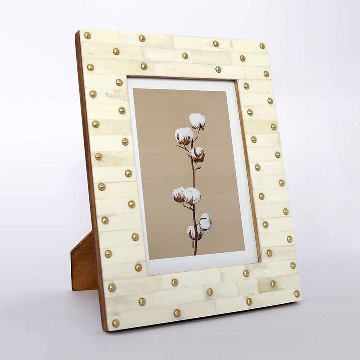 PORTAFOTO BORCHIATO IN OTTONE / OSSO AVORIO / 5X7 / 4 PEZZI PER CONFEZIONE INTERNA / ORDINE MINIMO - 4 PEZZI