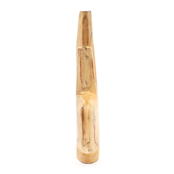 SR-033HERGEBRUIKT HOUT VASS POT IN BLEEKAFWERKING