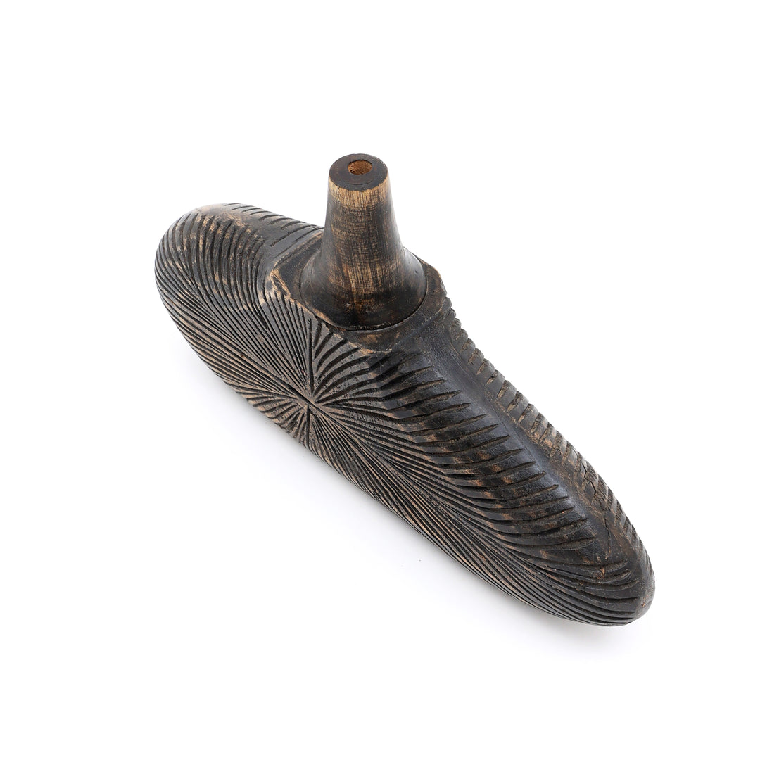 VINTAGE RECLAIMED WOOD VASS POT IN BLACK PATINA FINISH