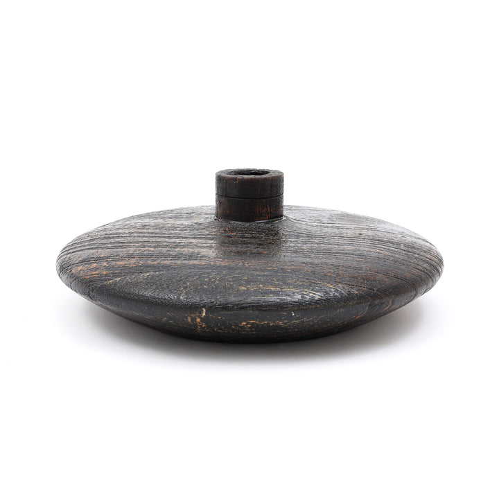 RECLAIME WOOD VASE POT N BLACK PATINA FINISH - SMALL