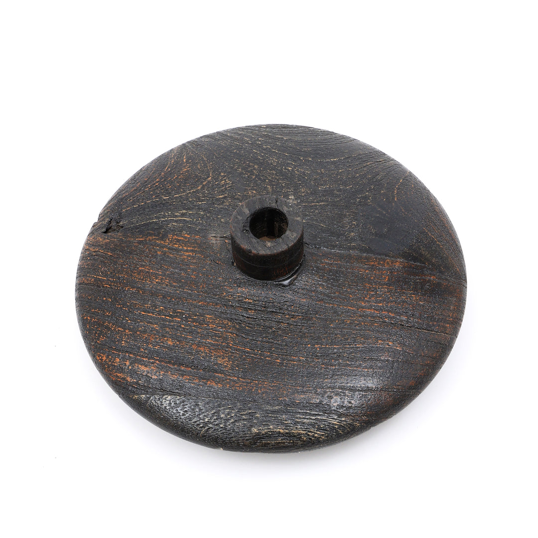 RECLAIME WOOD VASE POT N BLACK PATINA FINISH - SMALL