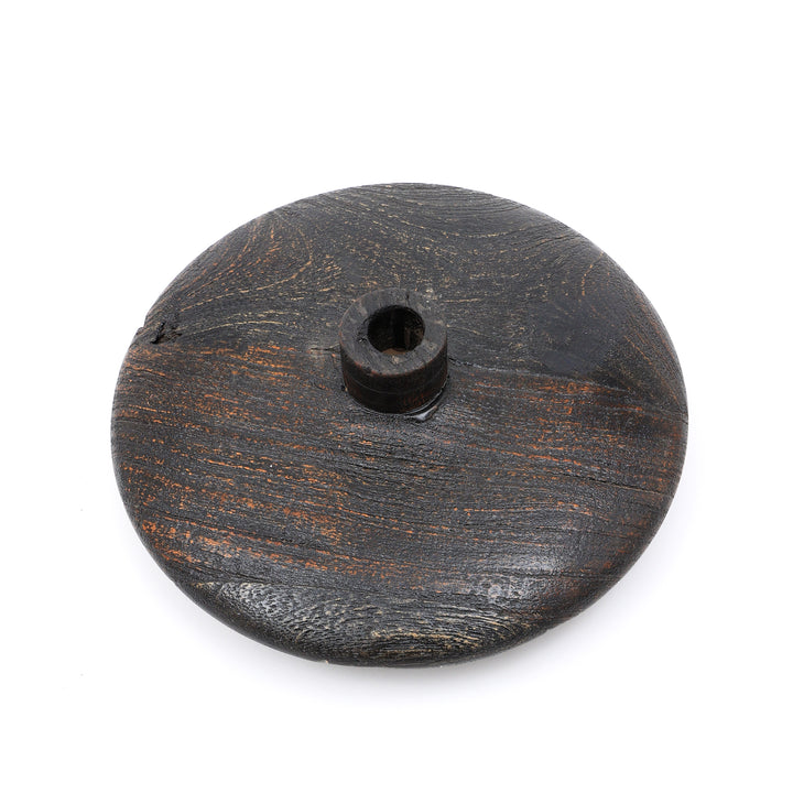 RECLAIME WOOD VASE POT N BLACK PATINA FINISH - SMALL