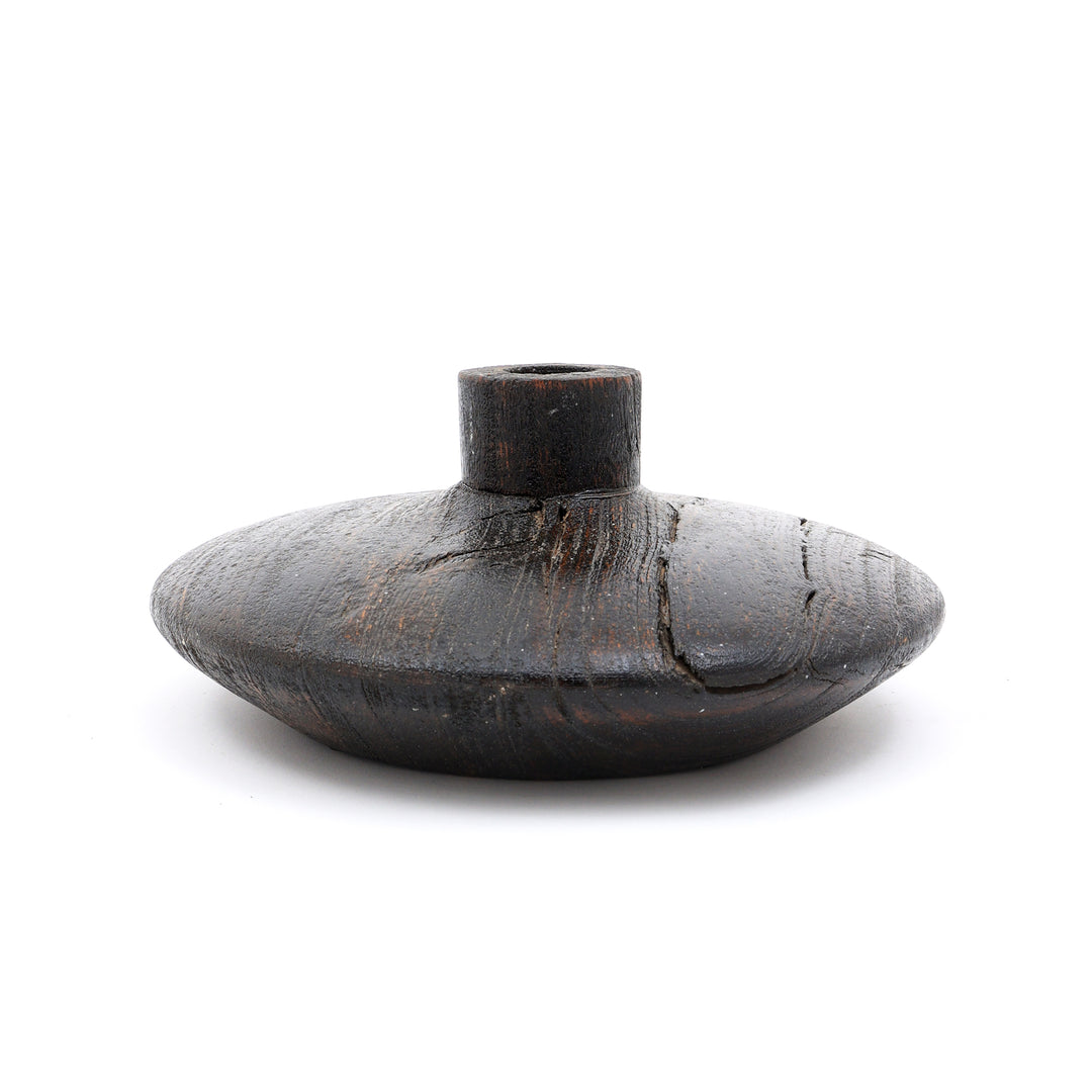 Reclaime Houten Vaas Pot N Zwarte Patina Afwerking - Groot