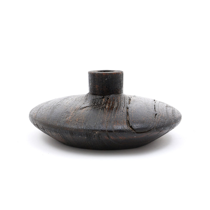 Reclaime Houten Vaas Pot N Zwarte Patina Afwerking - Groot