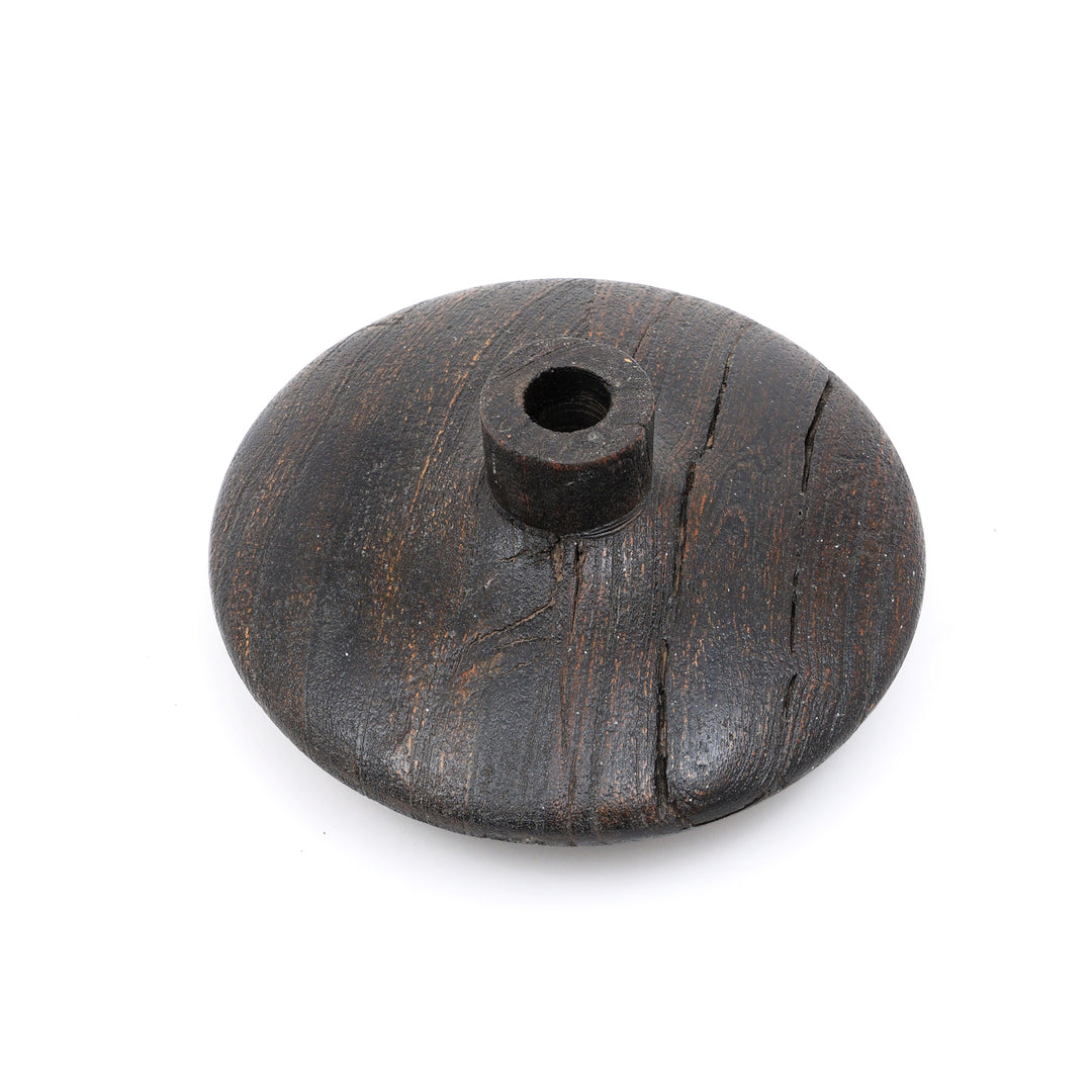 Reclaime Houten Vaas Pot N Zwarte Patina Afwerking - Groot