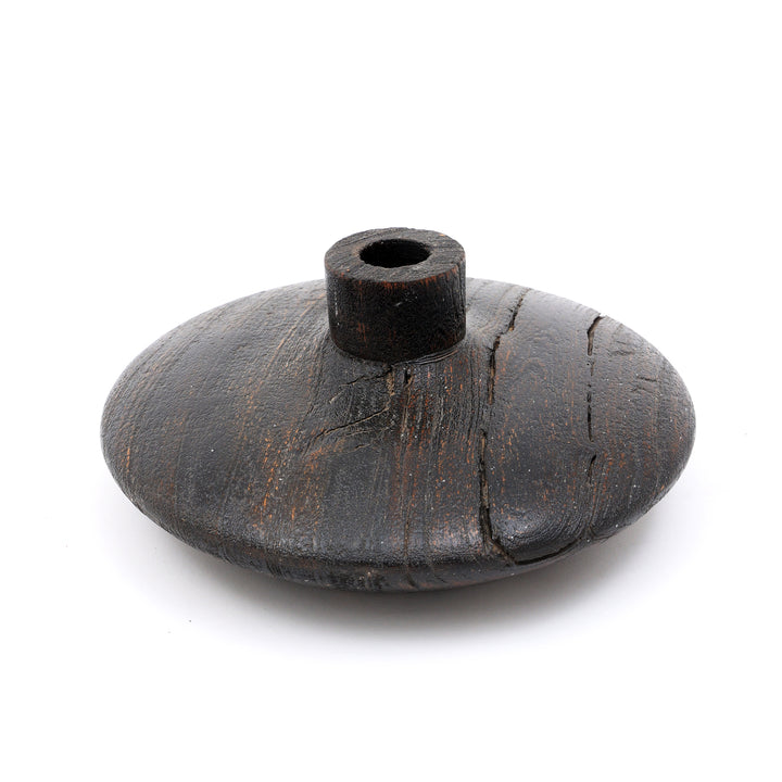 Reclaime Houten Vaas Pot N Zwarte Patina Afwerking - Groot