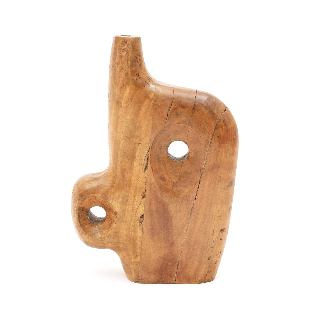 SR-033HERGEBRUIKT HOUT VASS POT IN BLEEKAFWERKING