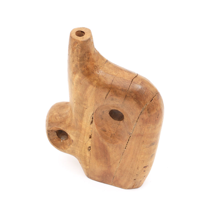 SR-033HERGEBRUIKT HOUT VASS POT IN BLEEKAFWERKING