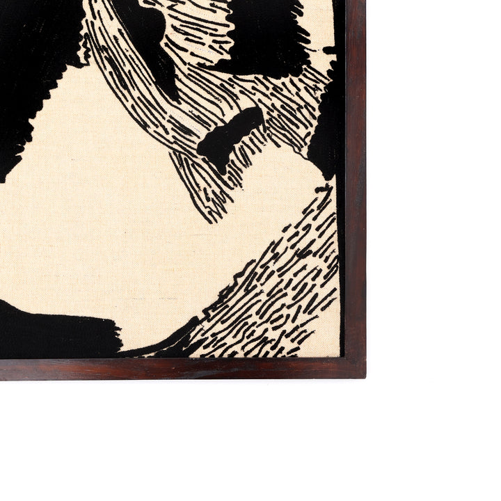Cotton Wall ART With Tufted Embroidery and Wooden Frame OSR-5691