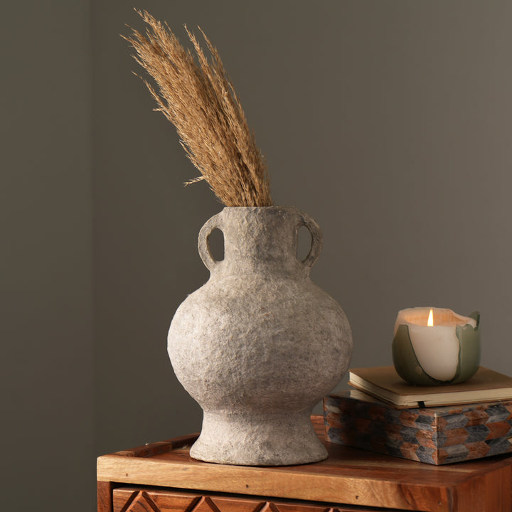 COTTON PAPER MACHE VASE 51098