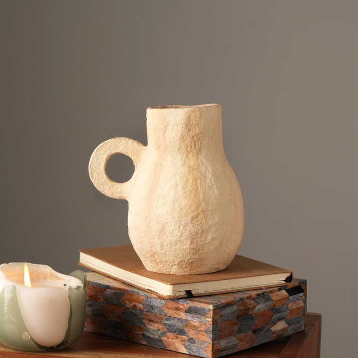 COTTON PAPER MACHE VASE- 52498