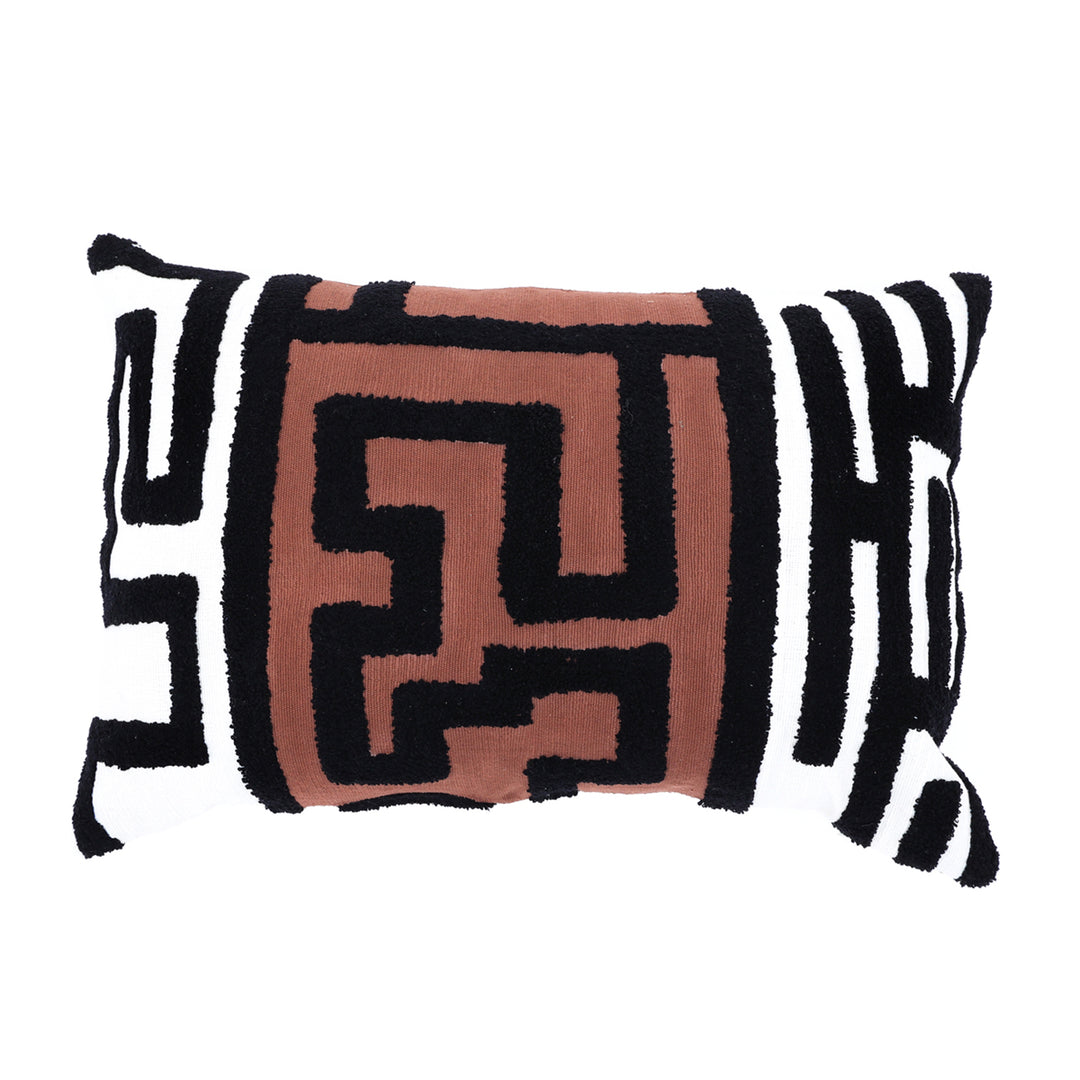 Coussin à motif géométrique 100 % coton avec rembourrage