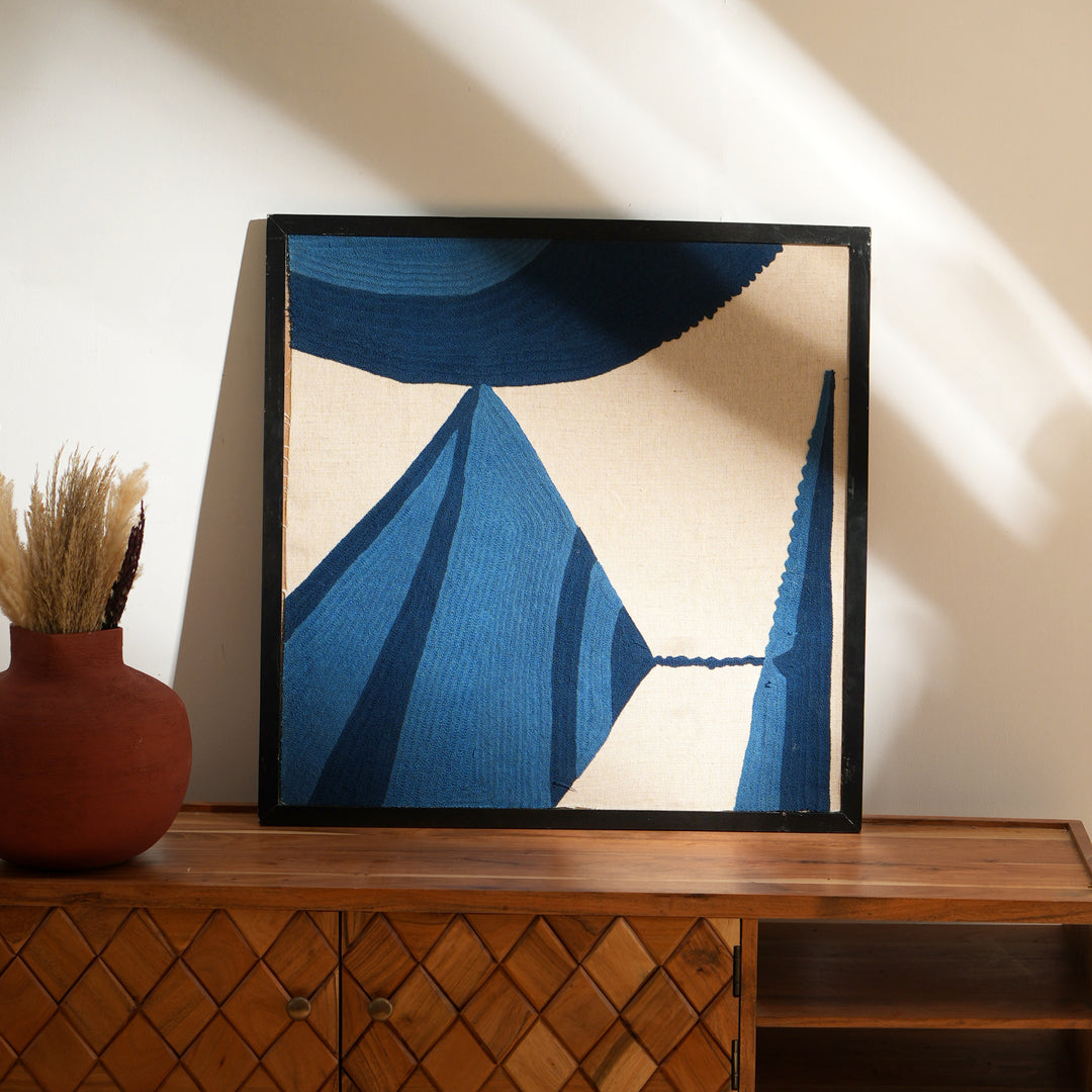 Cotton Wall ART With Tufted Embroidery and Wooden Frame OSR-5694