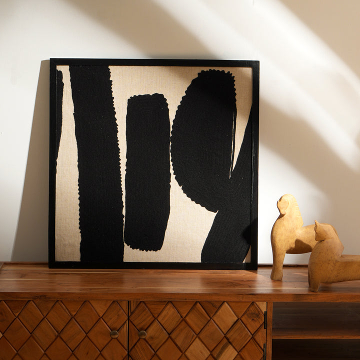 Cotton Wall ART With Tufted Embroidery and Wooden Frame OSR-5693