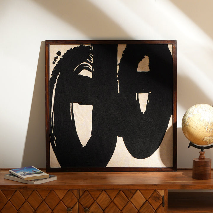 Cotton Wall ART With Tufted Embroidery and Wooden Frame - OSR-5700
