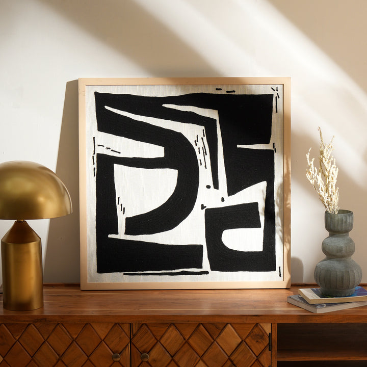 Cotton Wall ART With Tufted Embroidery and Wooden Frame OSR-5689