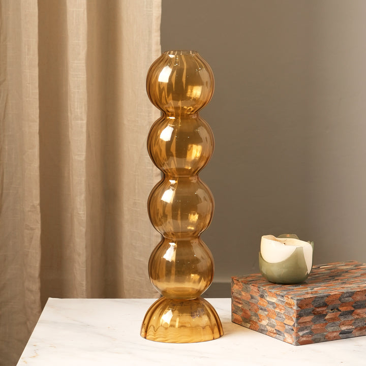4 sphere optic glass vase - transparent - color per pantone