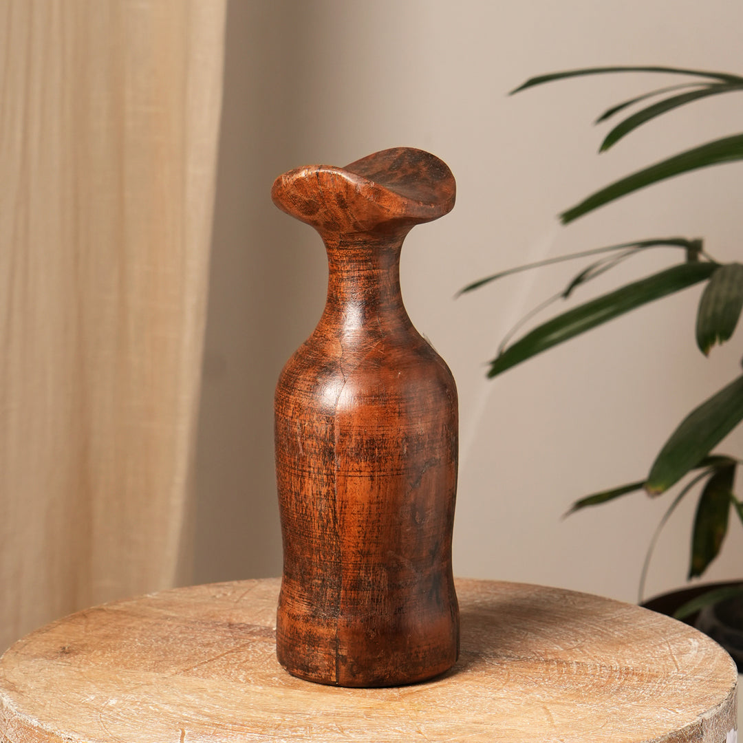 RECLAME WOOD VAS POT SET OF 2