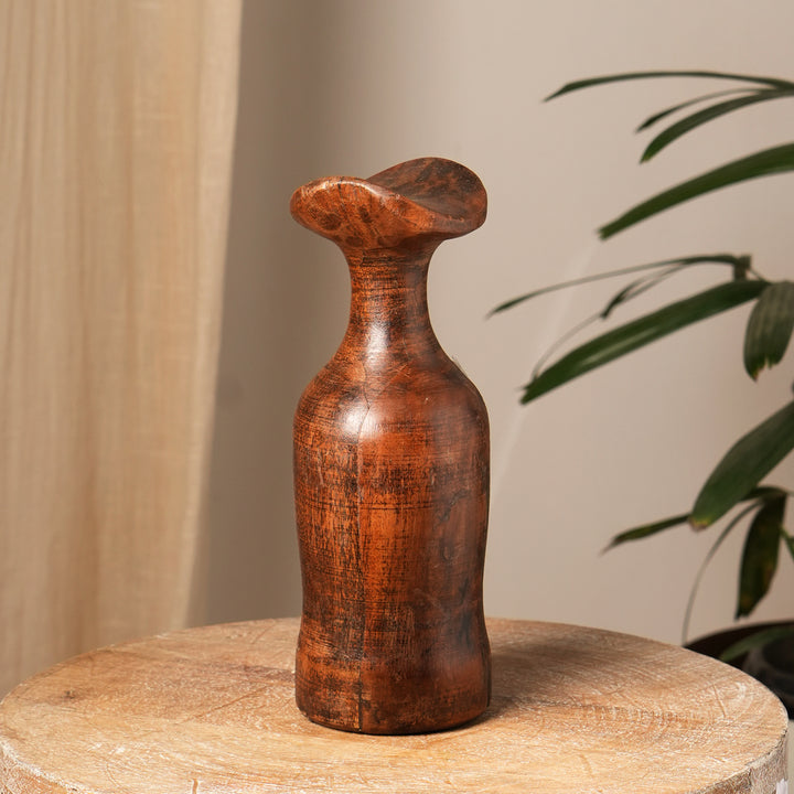 RECLAME WOOD VAS POT SET OF 2