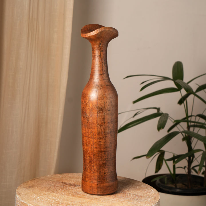 RECLAME WOOD VAS POT SET VAN 2