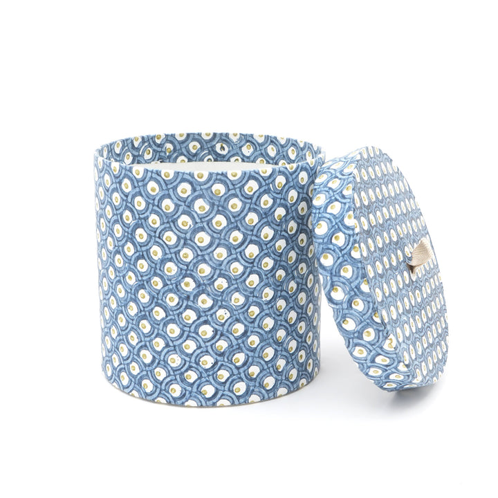 Screen Printed Recycled Cotton Round Nested Boxes – Eco-Friendly Storage with Artistic Flair - RPP.BX.93