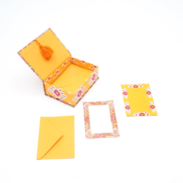 Set of 20 Screen Printed Recycled Cotton Cards with Box – Eco-Friendly Greeting Cards- RPP.CRD.115