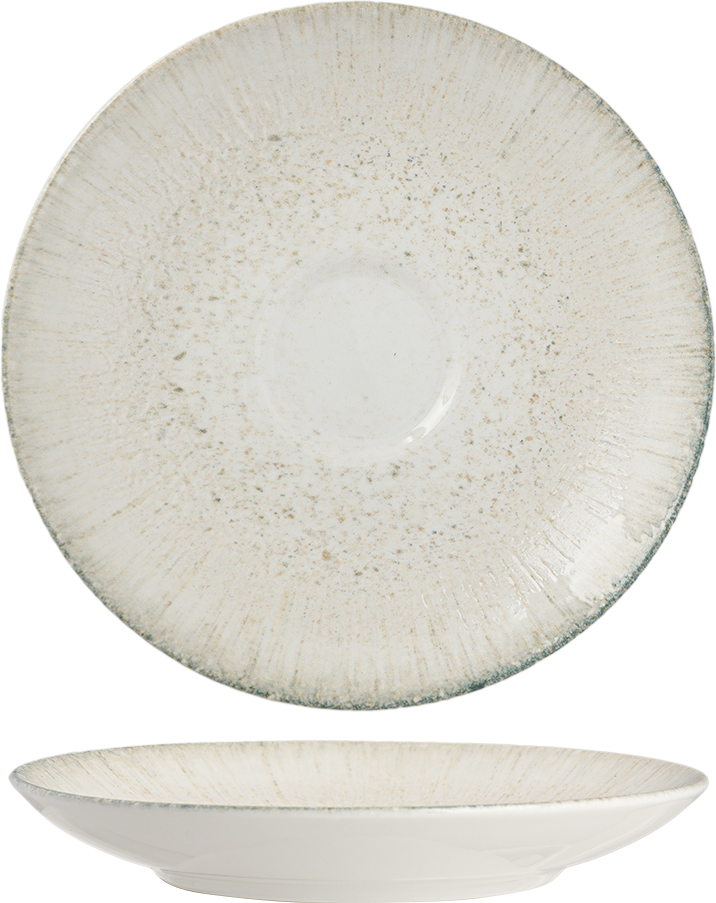 Ariane Iris Grey Round Saucer 15CM – Set of 12 | Porcelain Tableware for Hotels & Restaurants