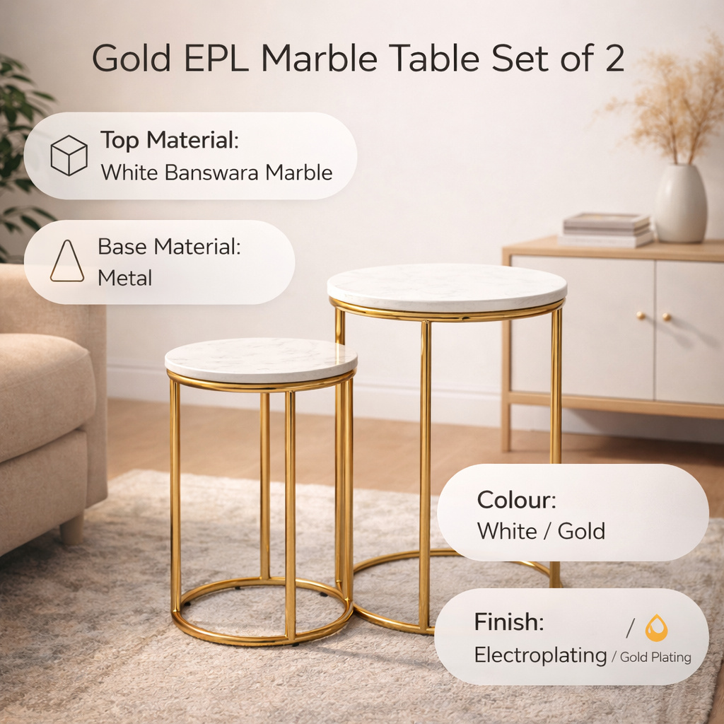 Gold EPL Marble Table Set of 2