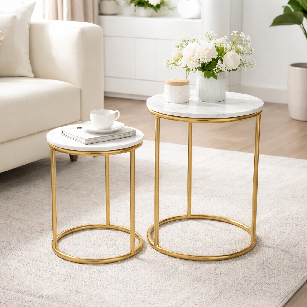 Gold EPL Marble Table Set of 2
