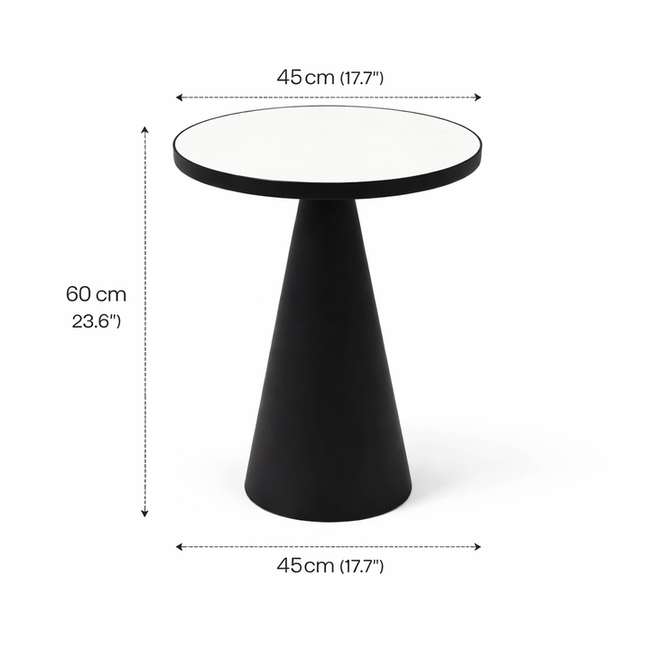 Round Cone Marble Side Table
