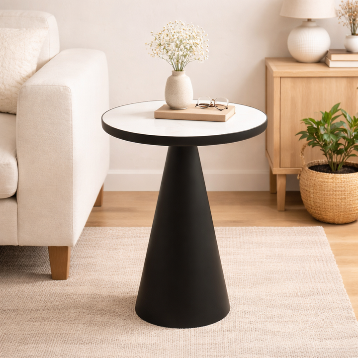 Round Cone Marble Side Table