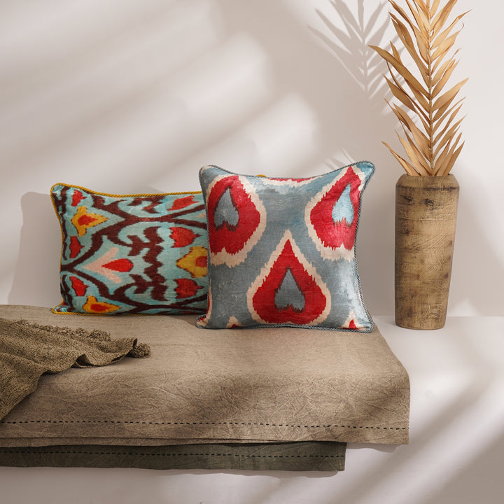 HOUSSE DE COUSSIN IMPRIMÉE EN COTON VISCOSE AVEC PIPING - DELHI-550