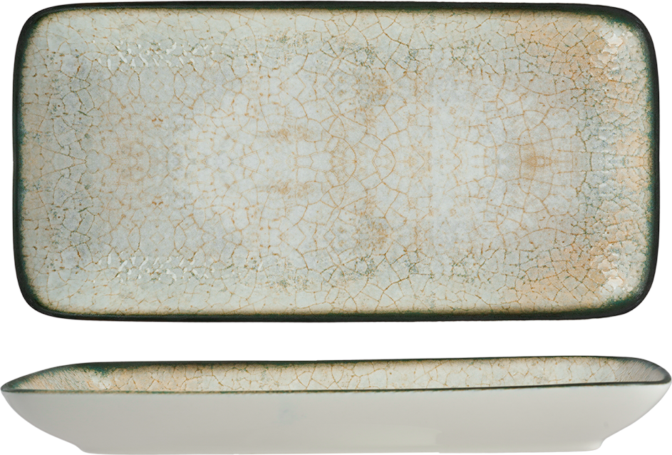 Set of 6 Cascade Rectangular Plate 28 x 14 cm – Fine Porcelain