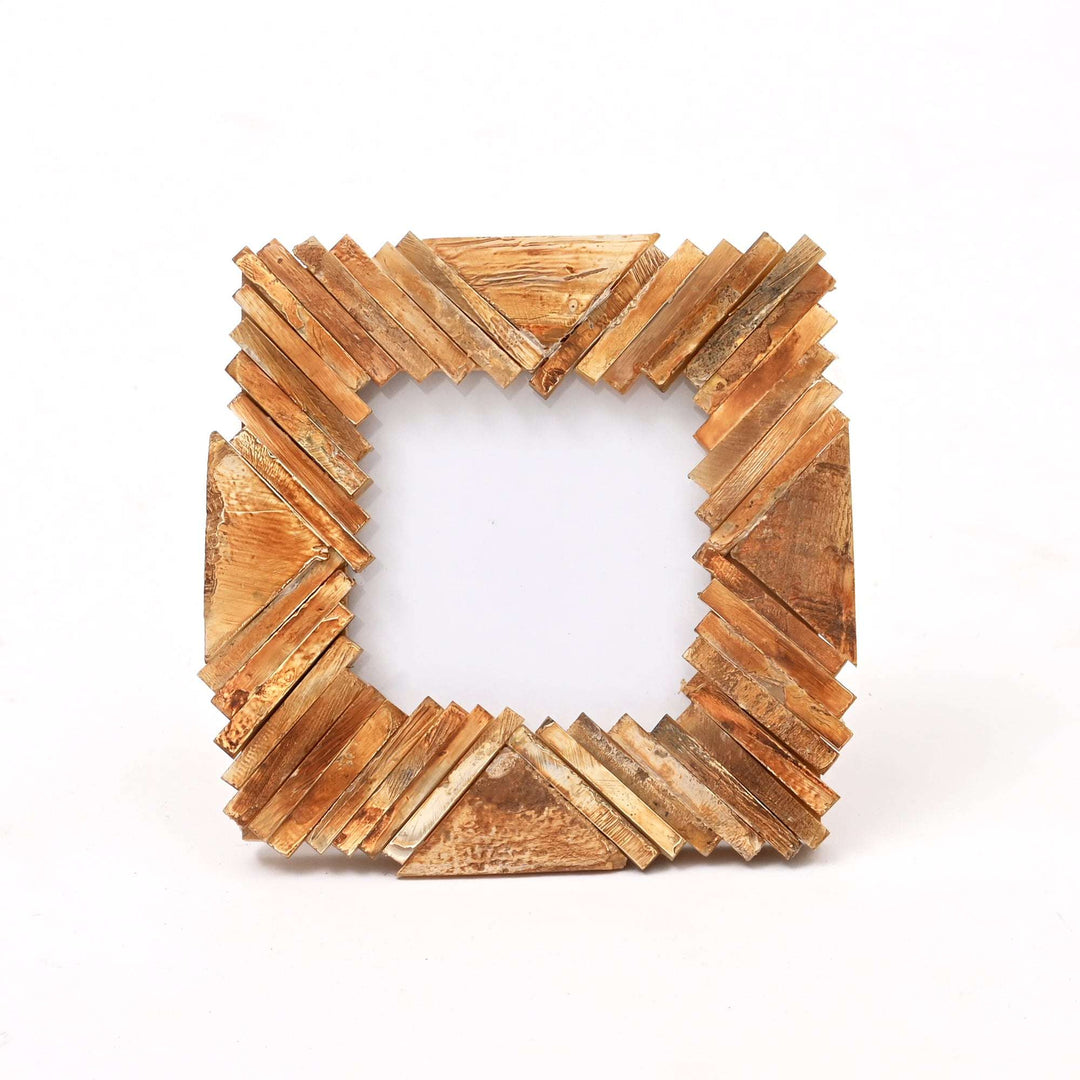Rustic Handcrafted Mosaic Wood Photo Frame