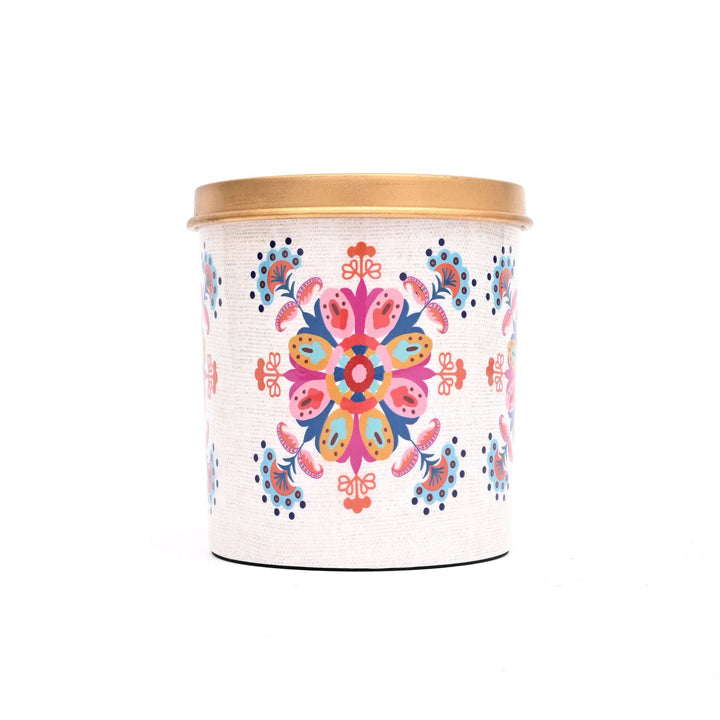 Large Round Enamel Box with Lid – Kitchen & Home Storage Jar