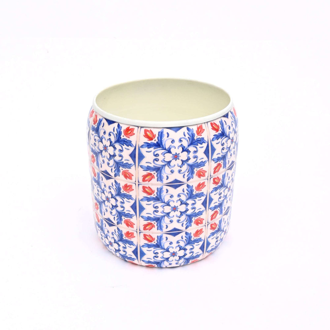 Large Round Floral Planter – Garden & Home Decorative Plant Pot