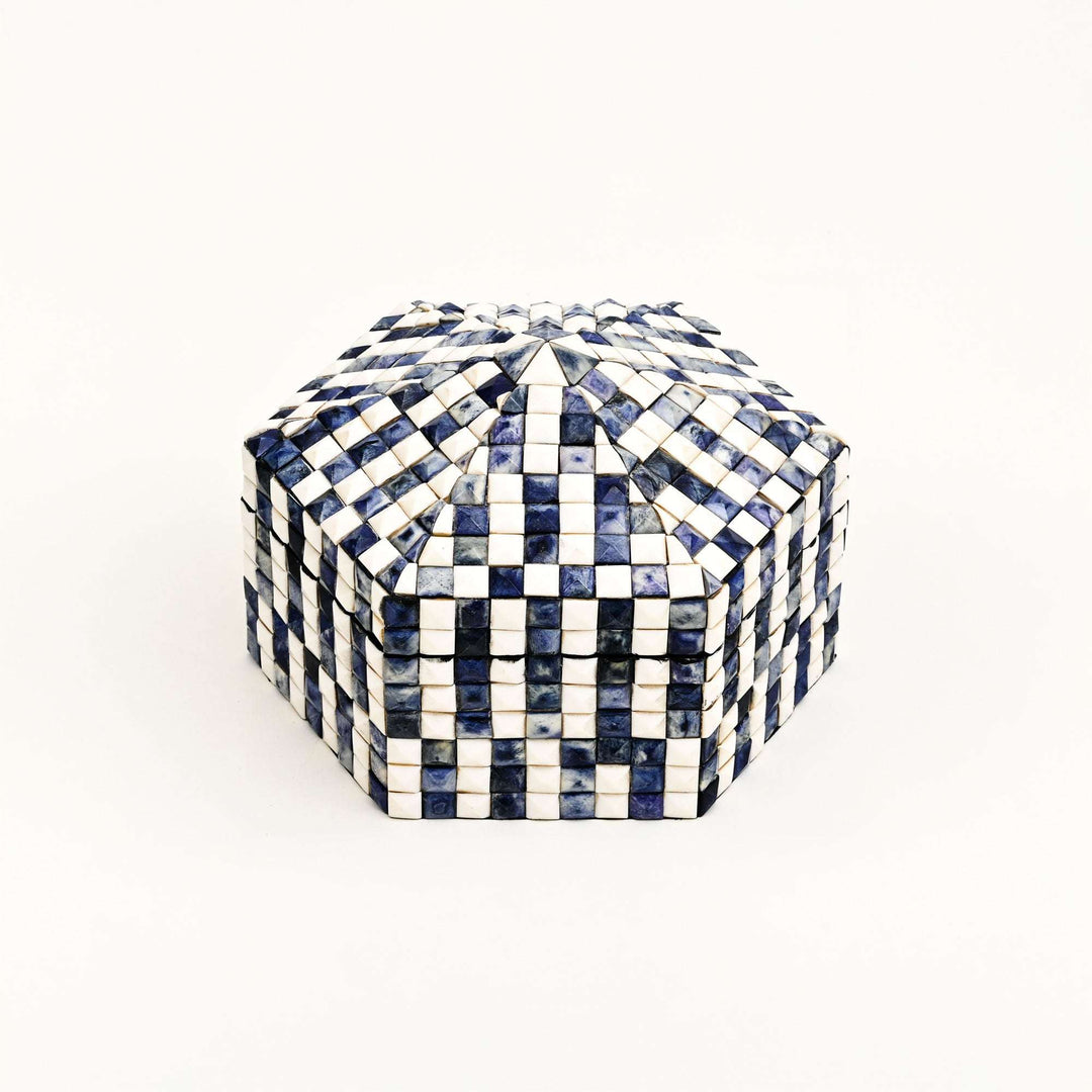 Diamond Pattern Bone Inlay Box – Set of 2