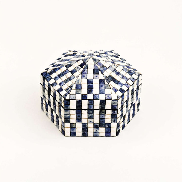 Diamond Pattern Bone Inlay Box – Set of 2