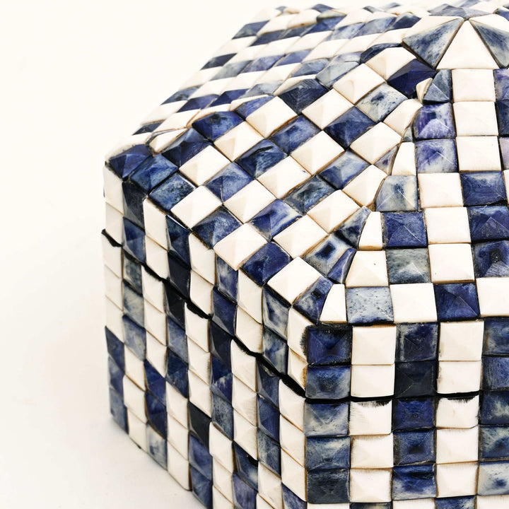 Diamond Pattern Bone Inlay Box – Set of 2