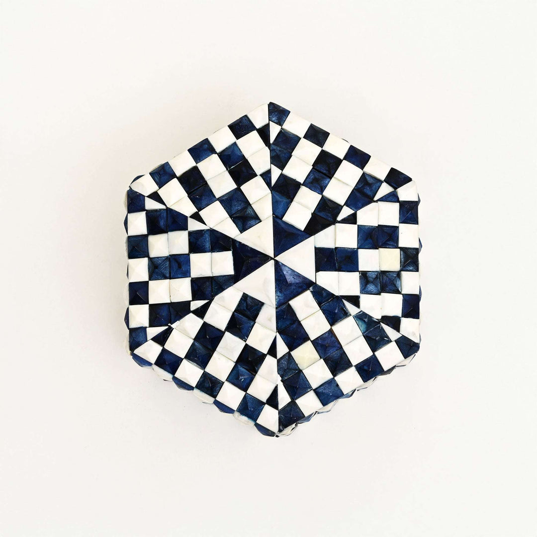 Diamond Pattern Bone Inlay Box – Set of 2
