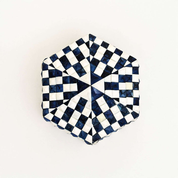 Diamond Pattern Bone Inlay Box – Set of 2