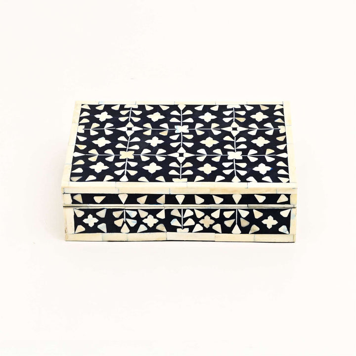 Floral Pattern Bone Inlay Box – Set of 2