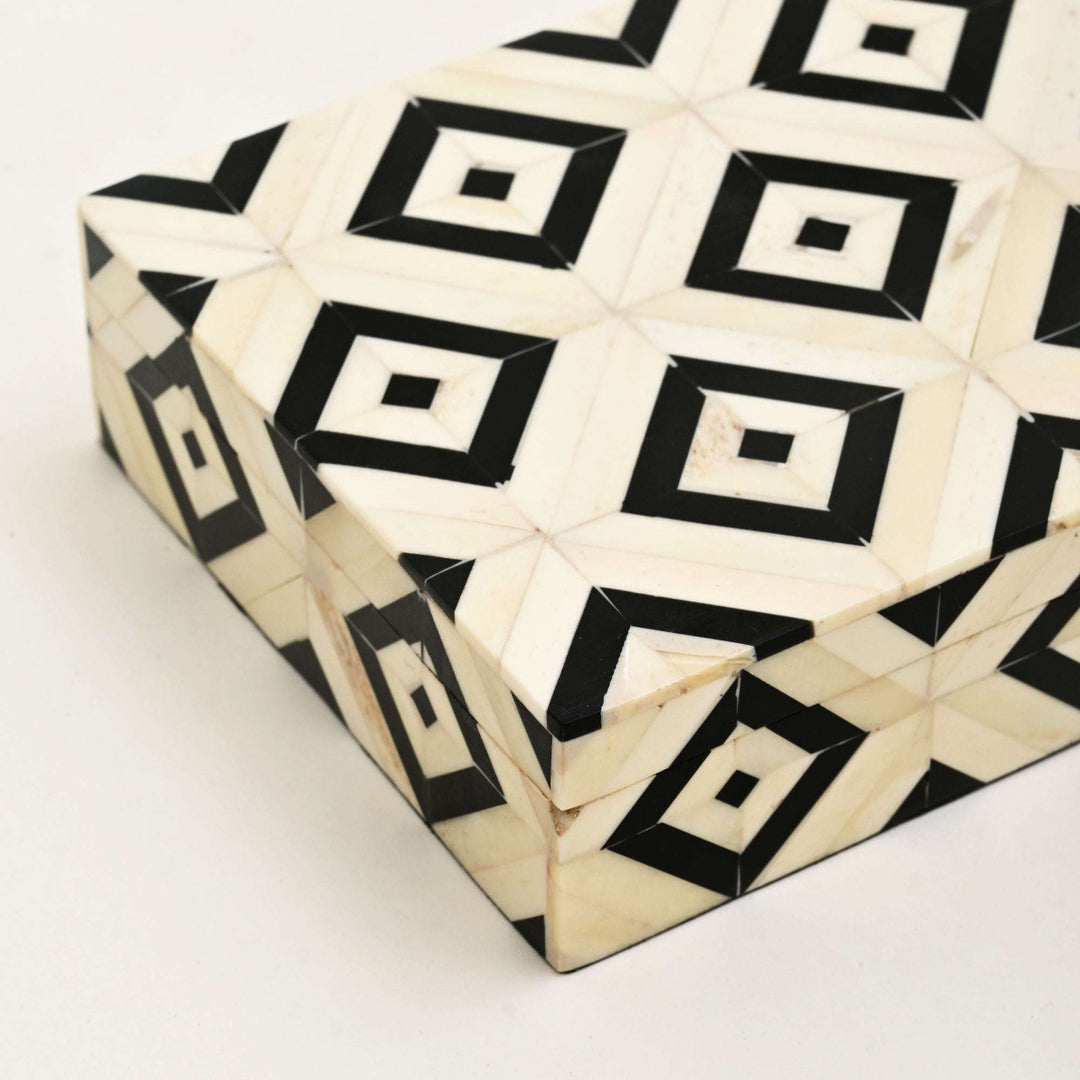 Geometric Bone Inlay Card Box