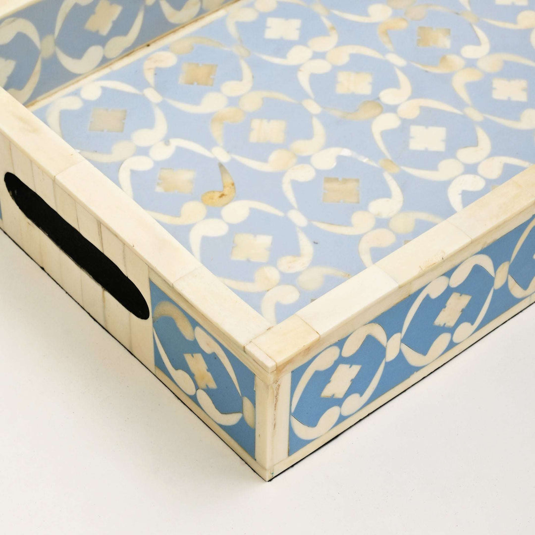 Floral Bone Inlay Decorative Tray