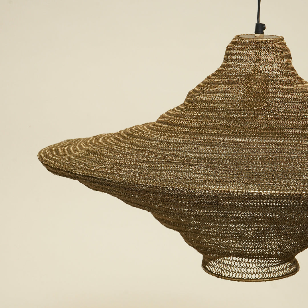 Goldene Pendelleuchte mit Kabel - Klein